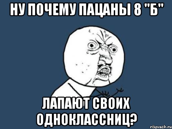 Ну почему пацаны 8 "Б" лапают своих одноклассниц?, Мем Ну почему