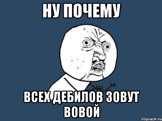 НУ ПОЧЕМУ ВСЕХ ДЕБИЛОВ ЗОВУТ ВОВОЙ, Мем Ну почему