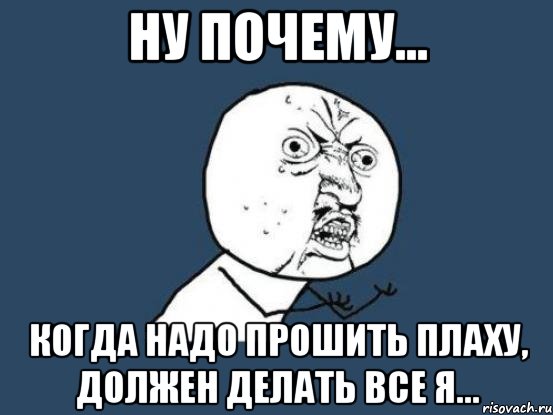 ну почему... когда надо прошить плаху, должен делать все Я..., Мем Ну почему