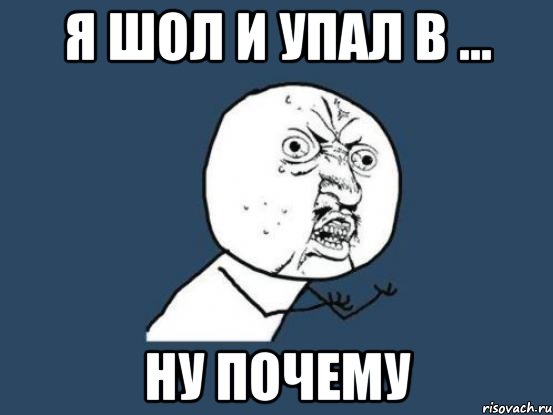 Я ШОЛ И УПАЛ В ... НУ ПОЧЕМУ, Мем Ну почему