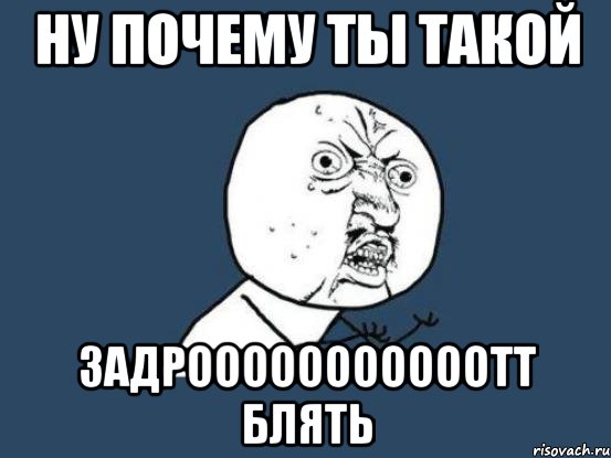 НУ ПОЧЕМУ ТЫ ТАКОЙ ЗАДРОООООООООООТТ БЛЯТЬ, Мем Ну почему