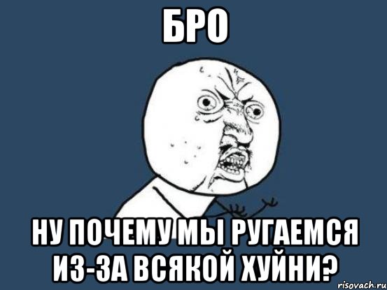 Бро ну почему мы ругаемся из-за всякой хуйни?, Мем Ну почему