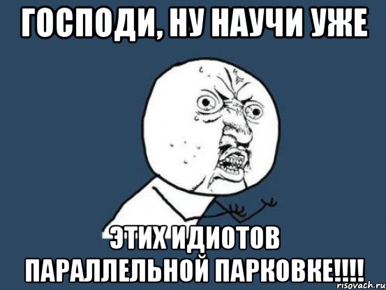 Господи, ну научи уже этих идиотов параллельной парковке!!!!, Мем Ну почему