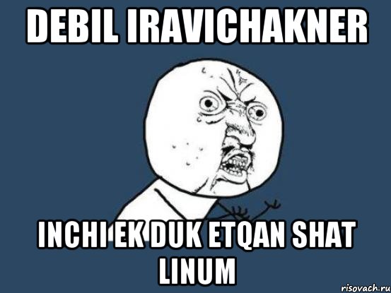 debil iravichakner inchi ek duk etqan shat linum, Мем Ну почему