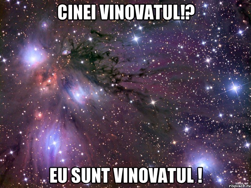 Cinei vinovatul!? Eu sunt vinovatul !, Мем Космос