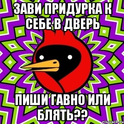 зави придурка к себе в дверь ПИШИ ГАВНО ИЛИ БЛЯТЬ??, Мем Омская птица