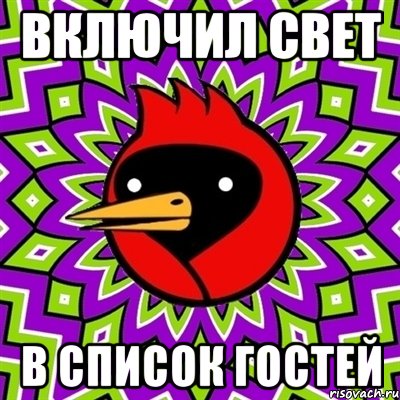 включил свет в список гостей, Мем Омская птица