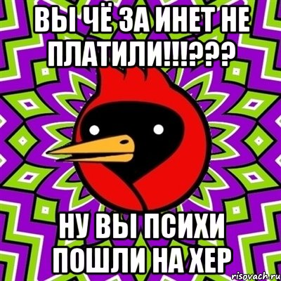 вы чё за инет не платили!!!??? ну вы психи пошли на хер, Мем Омская птица