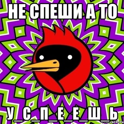 НЕ СПЕШИ А ТО У_С_П_Е_Е_Ш_Ь, Мем Омская птица
