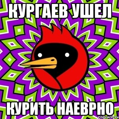кургаев ушел курить наеврно, Мем Омская птица