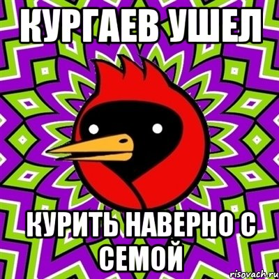кургаев ушел курить наверно с семой, Мем Омская птица