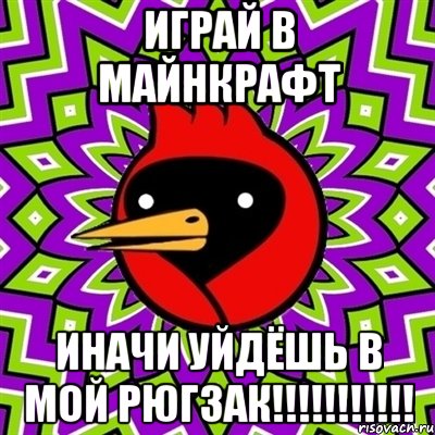 играй в майнкрафт иначи уйдёшь в мой рюгзак!!!!!!!!!!!, Мем Омская птица