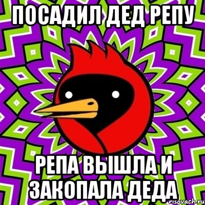 Посадил дед репу Репа вышла и закопала деда, Мем Омская птица