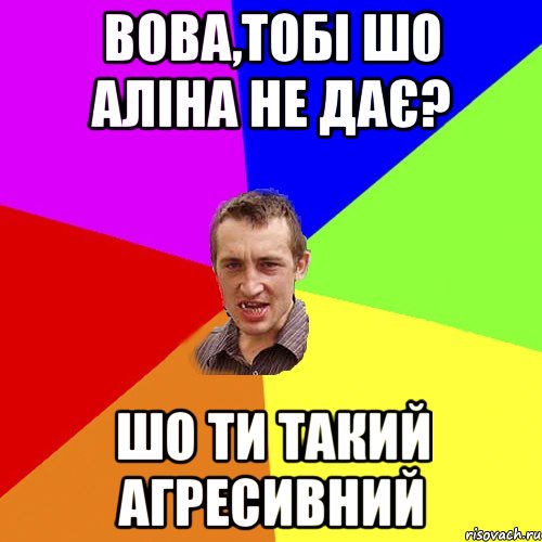 ВОВА,ТОБІ ШО АЛІНА НЕ ДАЄ? ШО ТИ ТАКИЙ АГРЕСИВНИЙ, Мем Чоткий паца