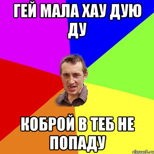 ГЕЙ мала хау дую ду коброй в теб не попаду, Мем Чоткий паца