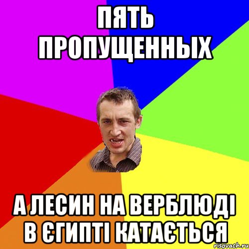 пять пропущенных а Лесин на верблюді в Єгипті катається, Мем Чоткий паца