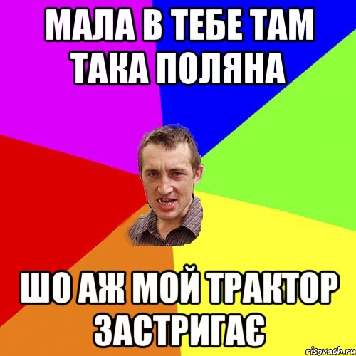 Мала в тебе там така поляна Шо аж мой трактор застригає, Мем Чоткий паца