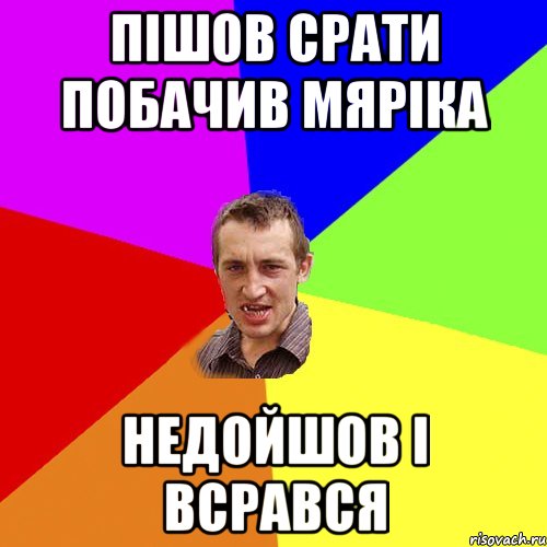 Пішов срати побачив мяріка недойшов і всрався, Мем Чоткий паца