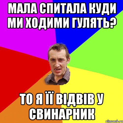 мала спитала куди ми ходими гулять? то я її відвів у свинарник, Мем Чоткий паца