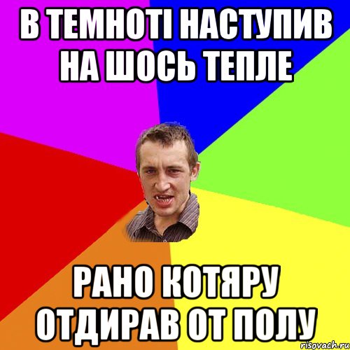 в темноті наступив на шось тепле рано котяру отдирав от полу, Мем Чоткий паца