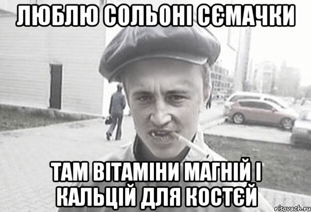 люблю сольоні сємачки там вітаміни магній і кальцій для костєй, Мем Пацанська философия