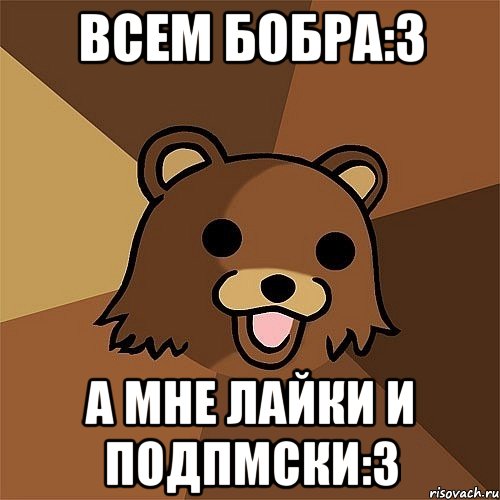 Всем бобра:3 А мне лайки и подпмски:3, Мем Педобир