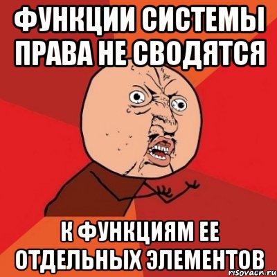 Функции системы права не сводятся к функциям ее отдельных элементов, Мем Почему