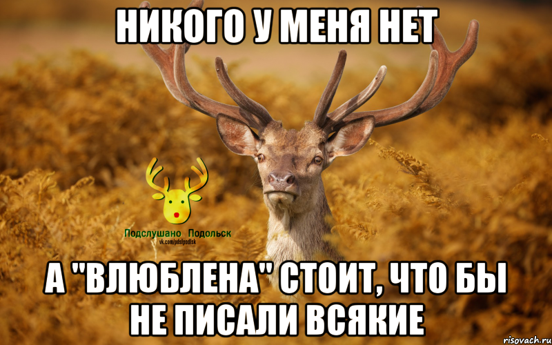 Никого у меня нет а "влюблена" стоит, что бы не писали всякие