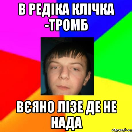 в Редіка клічка -тромб вєяно лізе де не нада