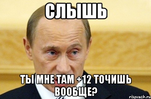 Слышь ты мне там +12 точишь вообще?, Мем путин