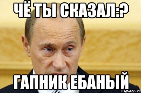 ЧЁ ТЫ СКАЗАЛ:? ГАПНИК ЕБАНЫЙ, Мем путин