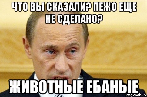 Что вы сказали? Пежо еще не сделано? Животные ебаные, Мем путин