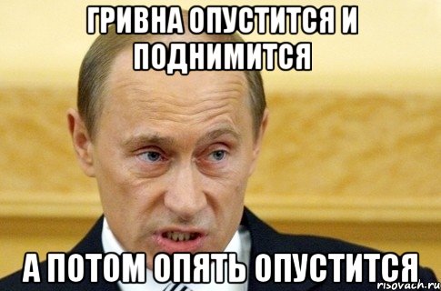 Гривна опустится и поднимится А потом опять опустится, Мем путин