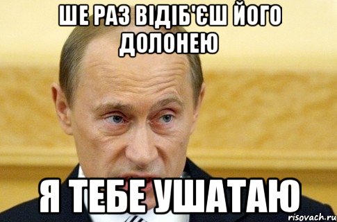 Ше раз відіб'єш його долонею я тебе ушатаю, Мем путин