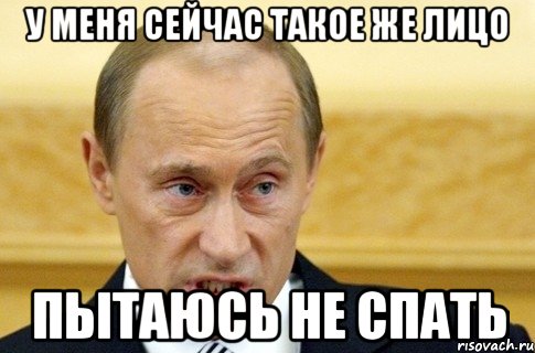 у меня сейчас такое же лицо пытаюсь не спать, Мем путин