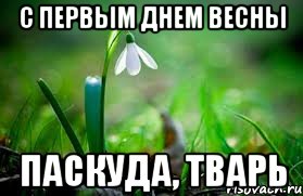 С первым днем весны паскуда, тварь