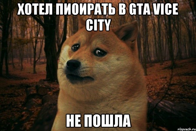 ХОТЕЛ ПИОИРАТЬ В GTA vice city НЕ ПОШЛА, Мем SAD DOGE