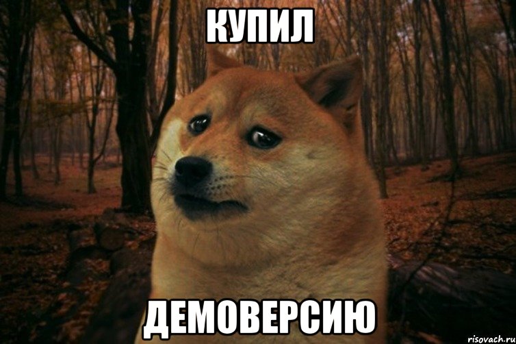 купил демоверсию, Мем SAD DOGE