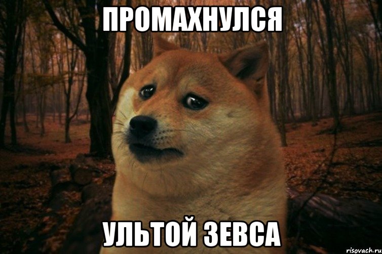 ПРОМАХНУЛСЯ УЛЬТОЙ ЗЕВСА, Мем SAD DOGE