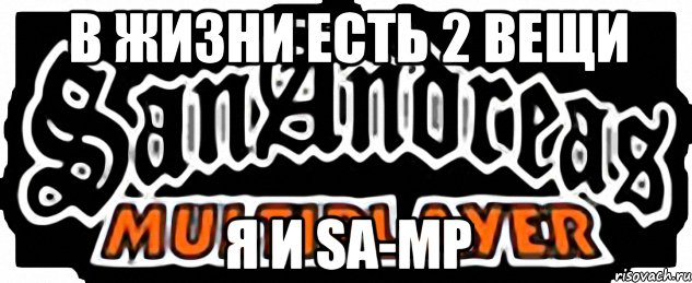 В жизни есть 2 вещи Я и SA-MP, Мем SAMP