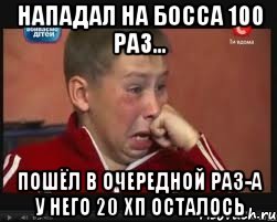 Нападал на босса 100 раз... пошёл в очередной раз-а у него 20 хп осталось