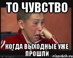 ТО ЧУВСТВО КОГДА ВЫХОДНЫЕ УЖЕ ПРОШЛИ