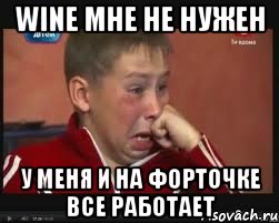 WINE мне не нужен у меня и на форточке все работает