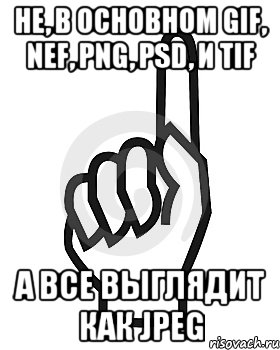 не, в основном gif, nef, png, psd, и tif а все выглядит как JPEG, Мем Сейчас этот пидор напишет хуйню