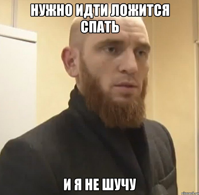 Нужно идти ложится спать и я не шучу, Мем Шучу