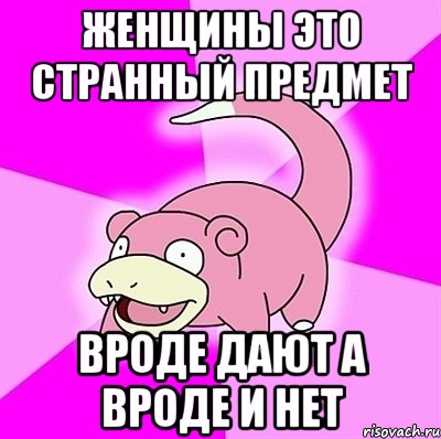 женщины это странный предмет вроде дают а вроде и нет, Мем слоупок