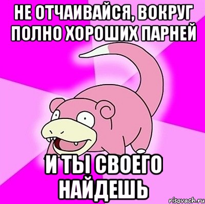 не отчаивайся, вокруг полно хороших парней и ты своего найдешь, Мем слоупок