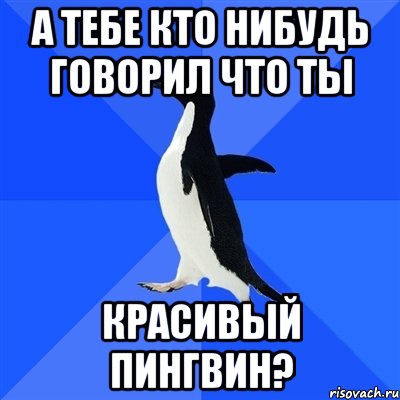 А тебе кто нибудь говорил что ты красивый пингвин?, Мем  Социально-неуклюжий пингвин