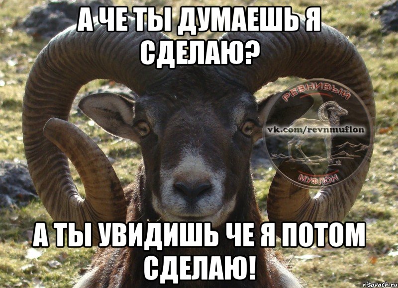 а че ты думаешь я сделаю? а ты увидишь че я потом сделаю!