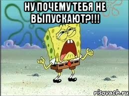 Ну почему тебя не выпускают?!!! , Мем Спанч Боб плачет